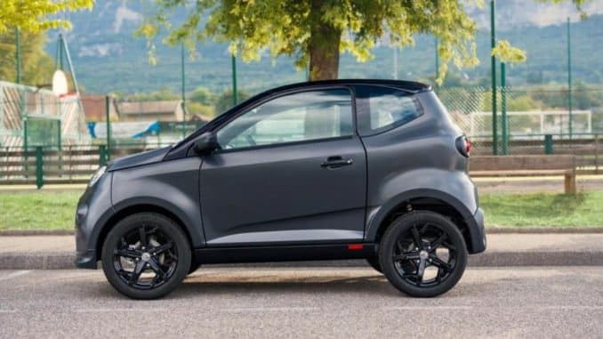 Aixam Easy GT électrique gris mat vue de profil