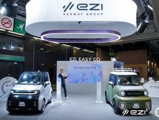 Les EZI EM05 et EM06 sur le stand EZI au Mondial de l'Auto 2026