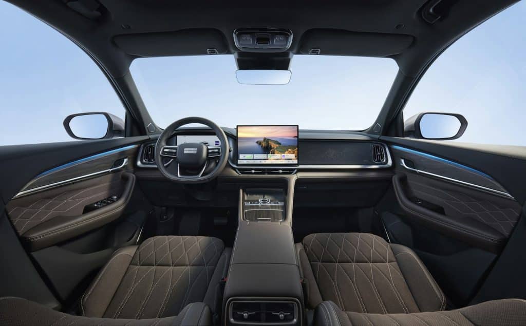 Planche de bord et console centrale du Geely Monjaro EM-i