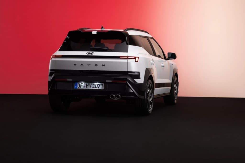 Hyundai Bayon Nouvelle Génération blanc vu de l'arrière