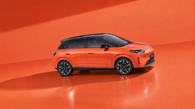 Leapmotor B03, compacte électrique, vue de trois quarts avant