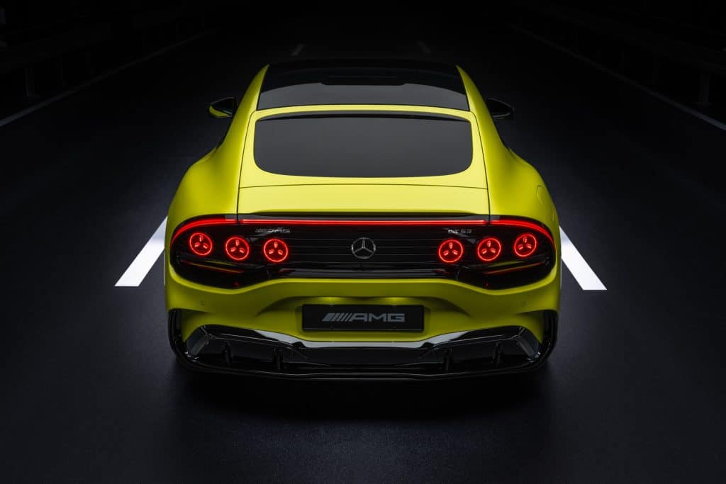 Face arrière de la Mercedes-AMG GT Coupé 4 portes électrique