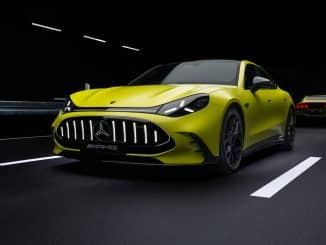 Mercedes-AMG GT Coupé 4 portes électrique vue de trois quarts avant