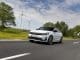 Opel Corsa GSE blanche en mouvement, vue de trois quarts avant