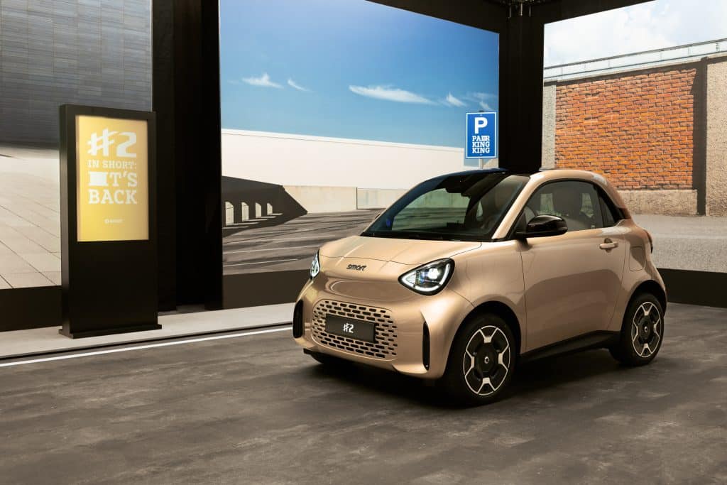 smart #2 Premium dorée de trois quarts avant