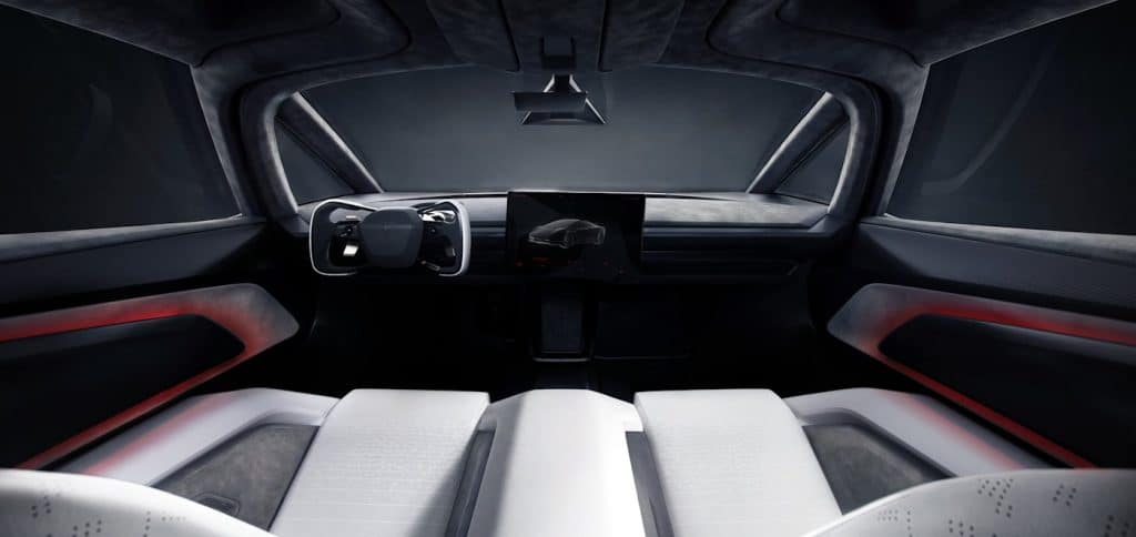 Habitacle du nouveau Tesla Roadster avec volant et sièges